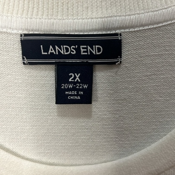 Land’s End Cream Short Sleeve Sweater size 2X - Picture 3 of 6